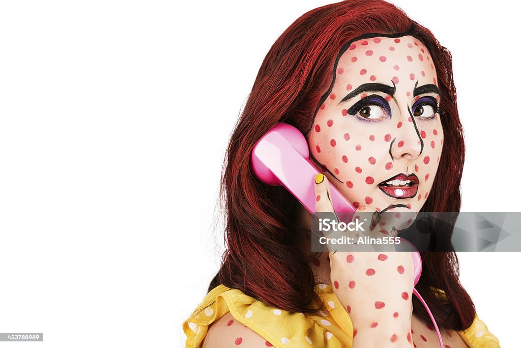 Pop Art: Jeune femme avec un maquillage stylisé Bande dessinée - Photo de Maquillage libre de droits