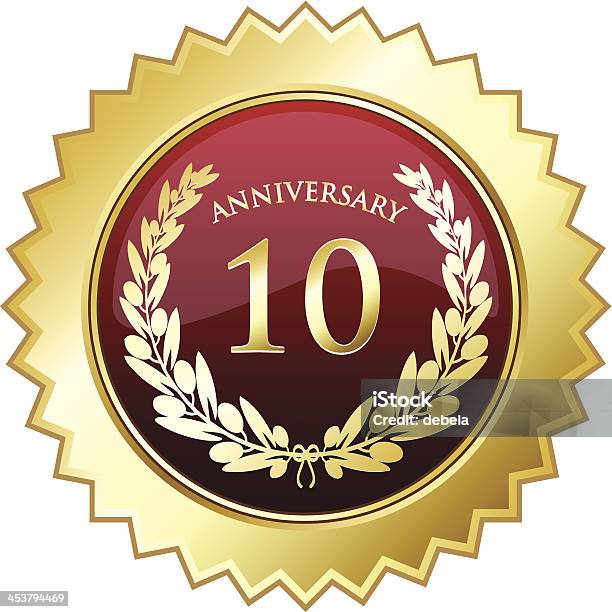 10 Jahrestag Shield Stock Vektor Art und mehr Bilder von 10-11 Jahre - 10-11 Jahre, Jahrestag, Icon