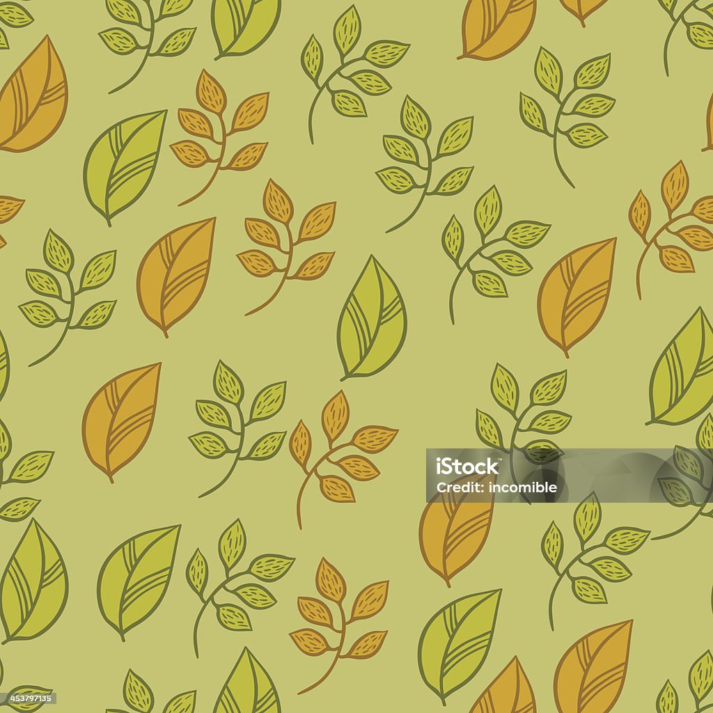 Fall Drawing Texture Vector Seamless Texture With Fall Hand Drawn Leaves Stock Illustration ...