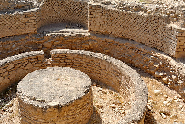 Hasmonean palace ruins in Judea desert.
