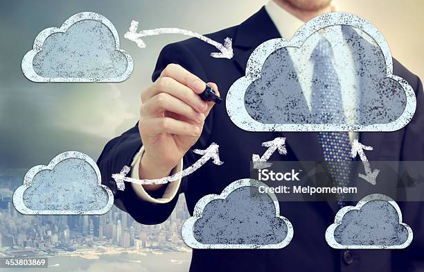 Cloud Computing Stock Photo - Download Image Now - Adult, Adults Only, Arrow Symbol