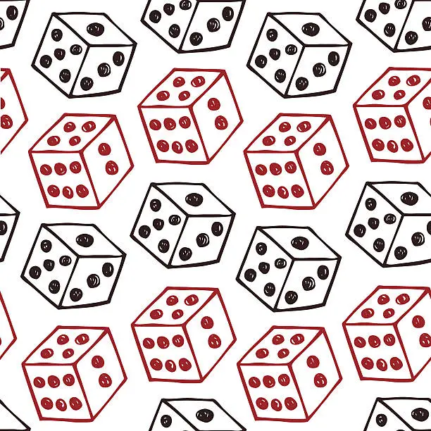 Vector illustration of Image of dice. Seamless pattern with bricks