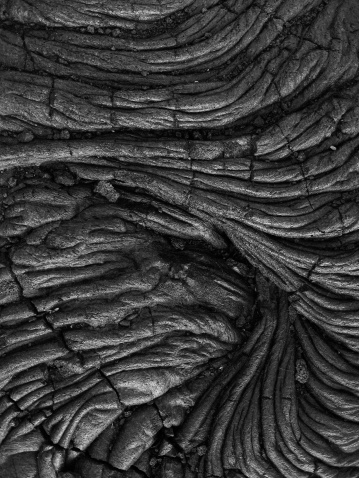 Interesting patterns made by Cooled Solid Lava on Hawaii Big Island.