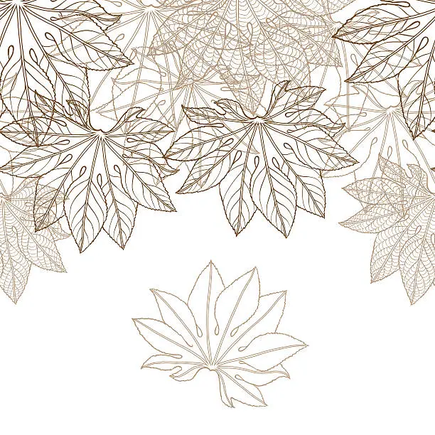 Vector illustration of Autumn braun leaves background - vector illustration.