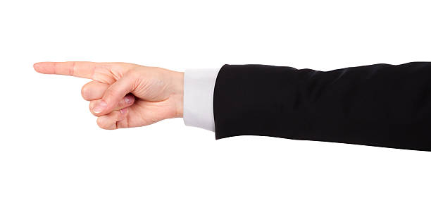 istock Businessman's  finger pointing or touching 453805091