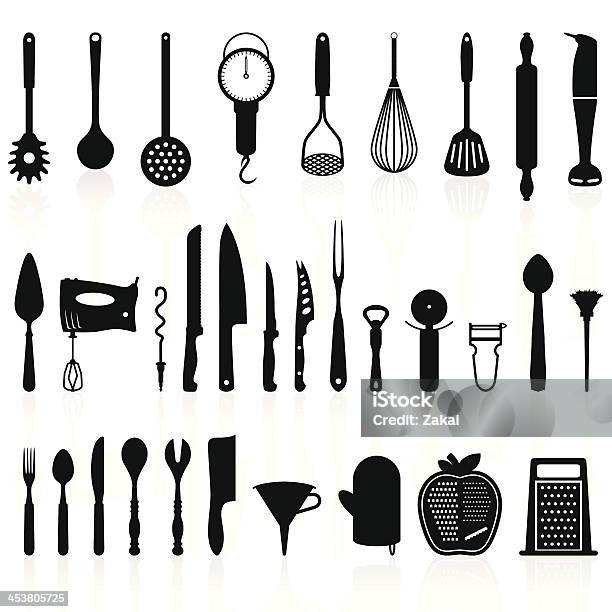 Kitchen Utensils Silhouette Pack 1 Cooking Tools Stock Illustration - Download Image Now - Kitchen Utensil, Cooking Utensil, Icon Symbol
