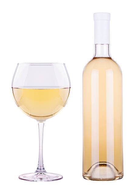 istock glass of white wine and a bottle isolated 453806031