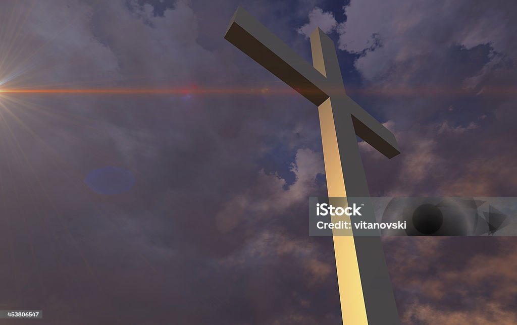 Wooden cross bei Nacht - Lizenzfrei Alt Stock-Foto