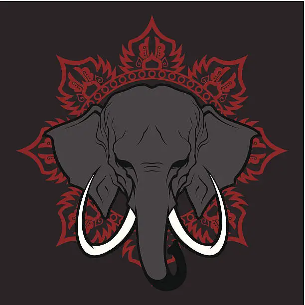 Vector illustration of Elephant stylized head