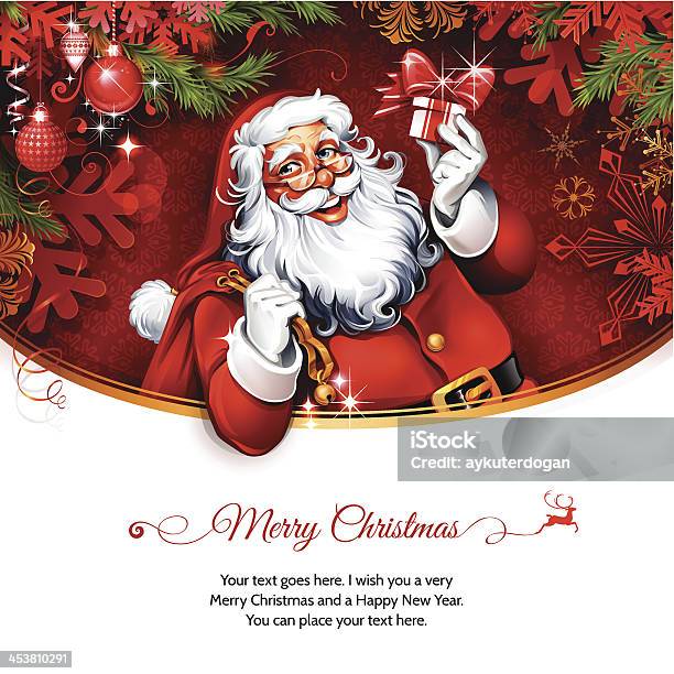 Cartão De Natal - Arte vetorial de stock e mais imagens de Pai Natal - Pai Natal, Estilo retro, Fora de moda - Estilo