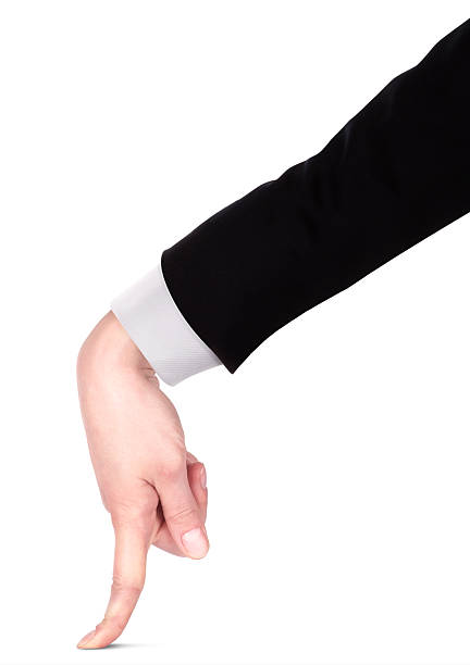 istock Businessman's  finger pointing or touching 453810931