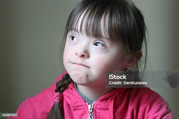 Portrait Of Girl Stock Photo - Download Image Now - Sadness, Down Syndrome, Child