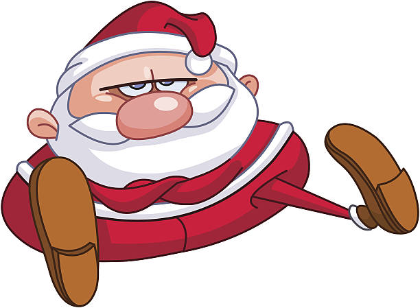 Upset Santa Upset Santa Claus sitting on the floor with crossed arms clip art of a old man crying stock illustrations