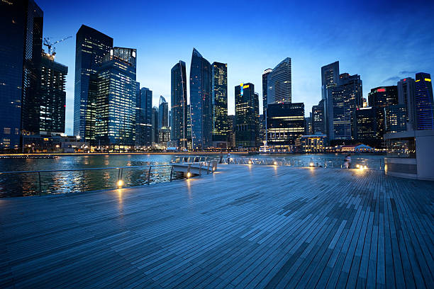 istock Singapore city in sunset time 453818085