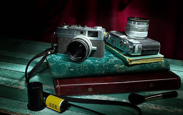 istock Vintage camera with photo album 453818115
