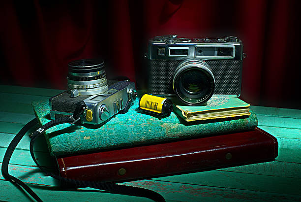 istock Vintage camera with photo album 453818359