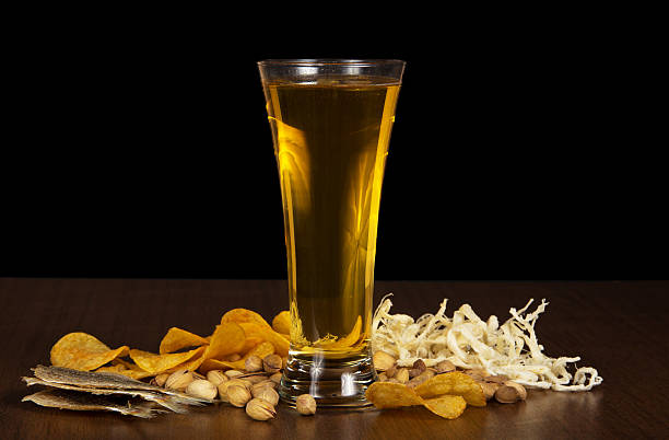 istock Glass of beer and the various snack 453819905