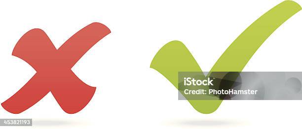 Check Mark And X Stock Illustration - Download Image Now - Check Mark, Letter X, Cross Shape