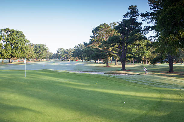 istock Wide Angle View of Golfing Male in Sand Bunker 453824797