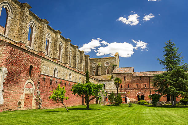 resti di un antico monastero in toscana - italy old ruin abbey basilica foto e immagini stock