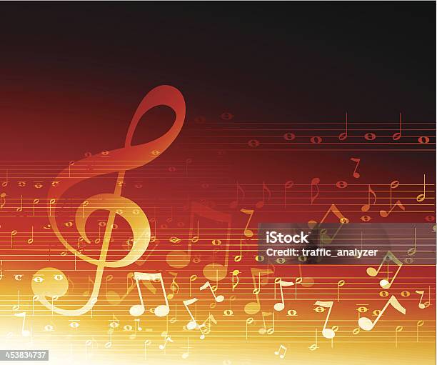 Music Background Stock Illustration - Download Image Now - Musical Note, Backgrounds, Red