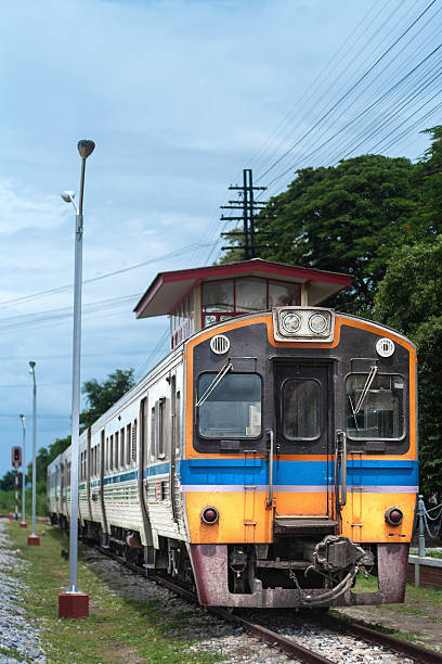 istock Thai colorful train arriving at station 453836615