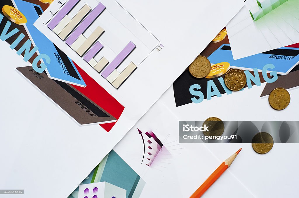 Rendiconti finanziari, verniciato di figura - Foto stock royalty-free di Colore descrittivo