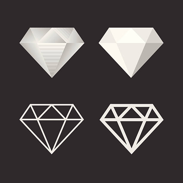 ダイヤモンドのアイコンとエンブレムセット。 ベクター - jewelry white background diamond gift点のイラスト素材／クリップアート素材／マンガ素材／アイコン素材