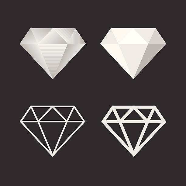 ilustrações, clipart, desenhos animados e ícones de diamond ícone e o emblema da série.  vetor - jewelry white background diamond gift