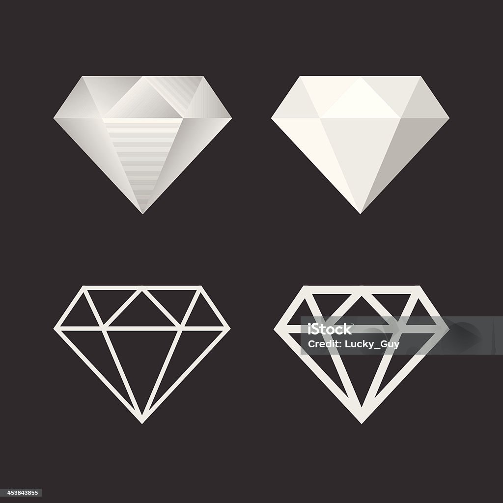 Diamond Icon And Emblem Set. Vector Diamond - Gemstone stock vector