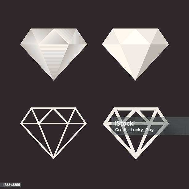 Diamond Icon And Emblem Set Vector Stock Illustration - Download Image Now - Diamond - Gemstone, Diamond Shaped, Icon Symbol