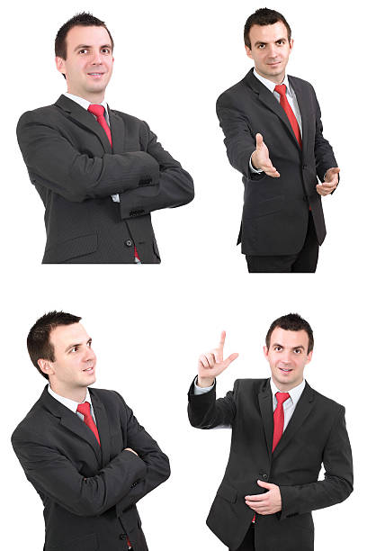istock Set of caucasian  businessman on white. Isolated. 453845497