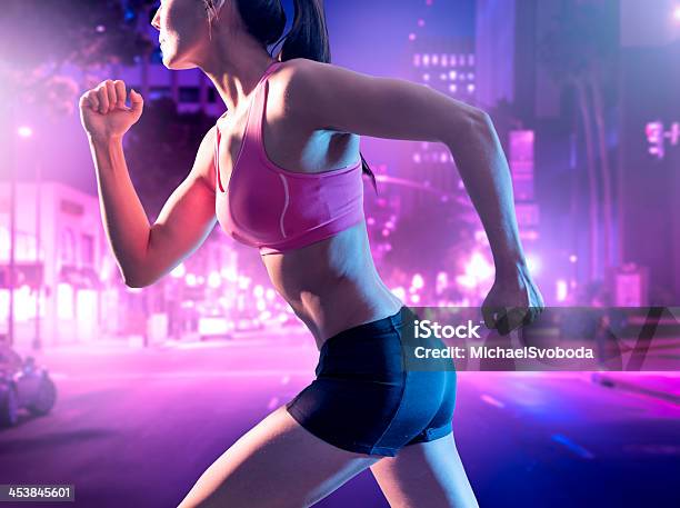 Urban Night Fitness Stock Photo - Download Image Now - One Woman Only, Passion, Running