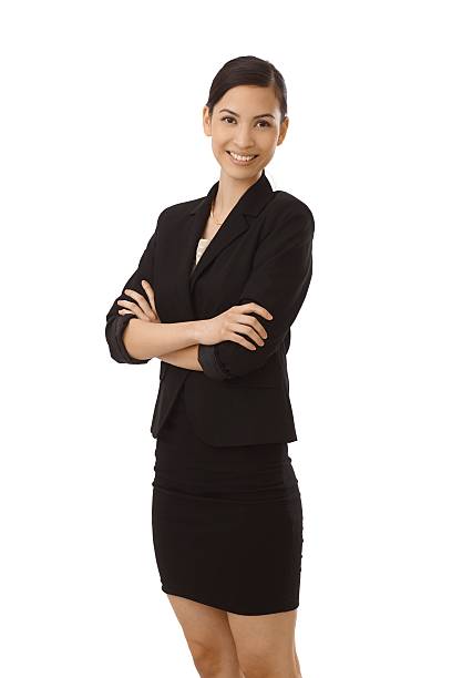 istock Happy woman standing arms crossed 453846903