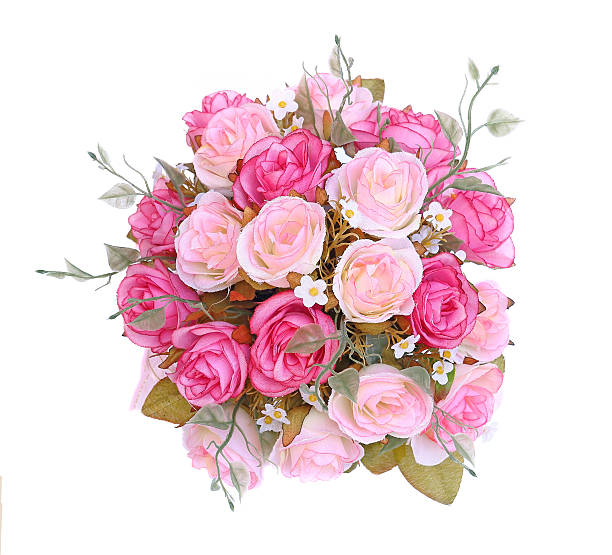 istock Close up pink roses bouquet from above 453847131