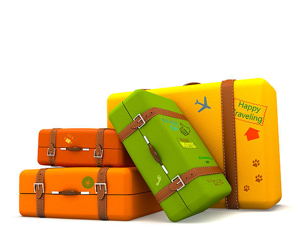 Traveling suitcases stock photo