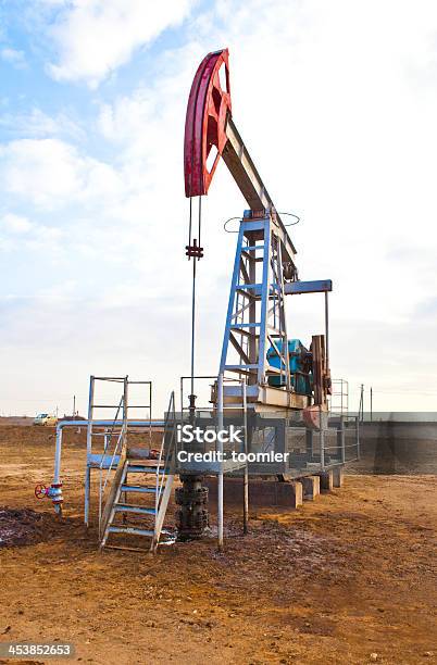 Oil Pump Stock Photo - Download Image Now - Gray Color, Mining - Natural Resources, Red