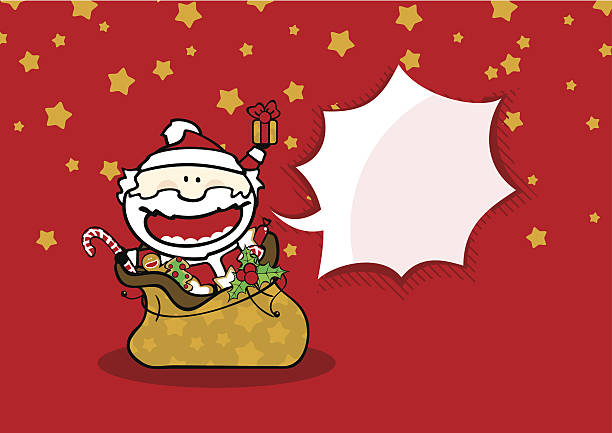 ilustrações, clipart, desenhos animados e ícones de papai noel com presentes - christmas present senior men surprise gift box