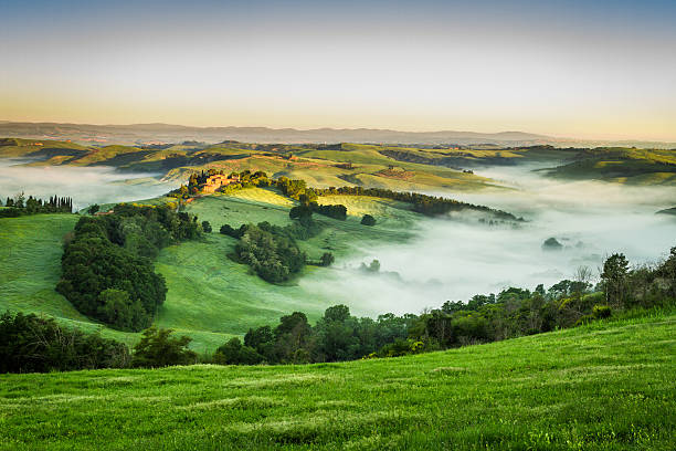 istock Foggy Valley in the morning, Tuscany 453857953
