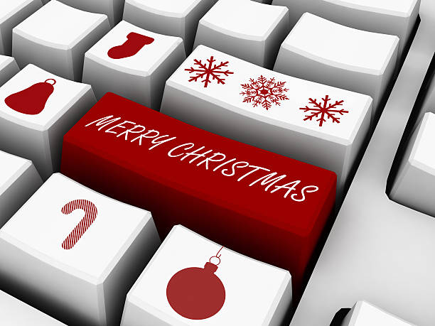 istock Computer Keyboard - Business Holiday Concept. merry christmas 453869097
