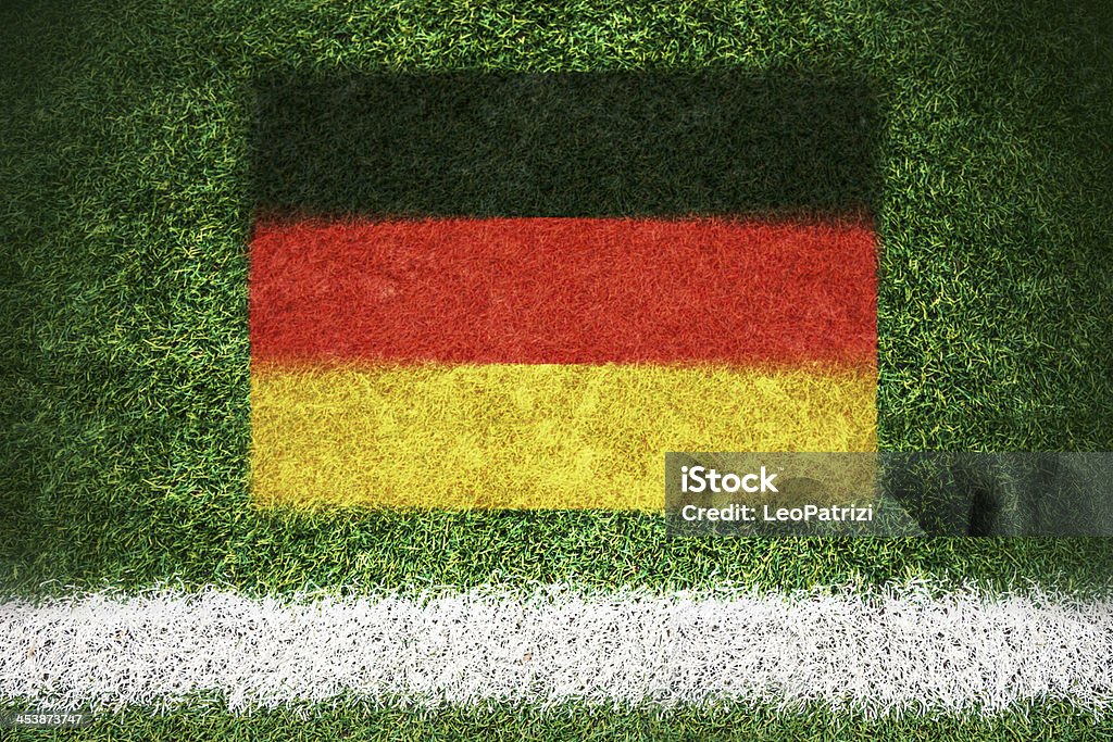 ドイツのフラッグプリントのサッカーフィールド - 2014年のロイヤリティフリーストックフォト