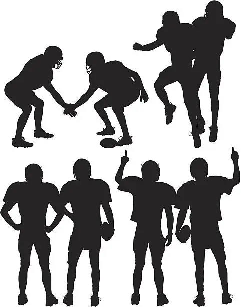 Vector illustration of Football players in action