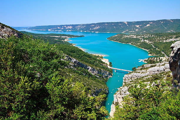 вердонский каньон - france verdon river scenics bridge стоковые фото и изображения