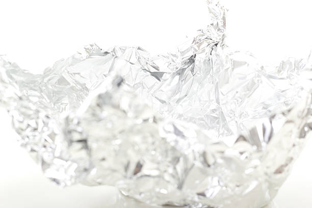 istock Abstract figure made of aluminium foil 453877615
