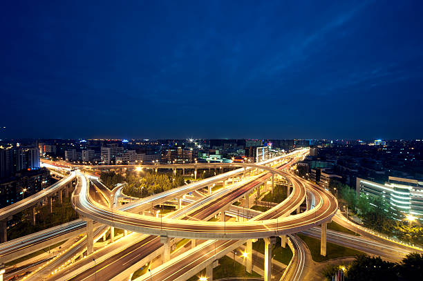 istock Chengdu, China, city overpass at night 453886861