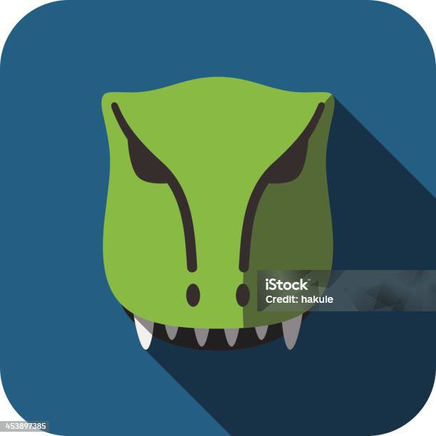 Tyrannosaurus Rex Dinosaur Animal Face Flat Design Stock Illustration - Download Image Now - Dinosaur, Ancient, Animal