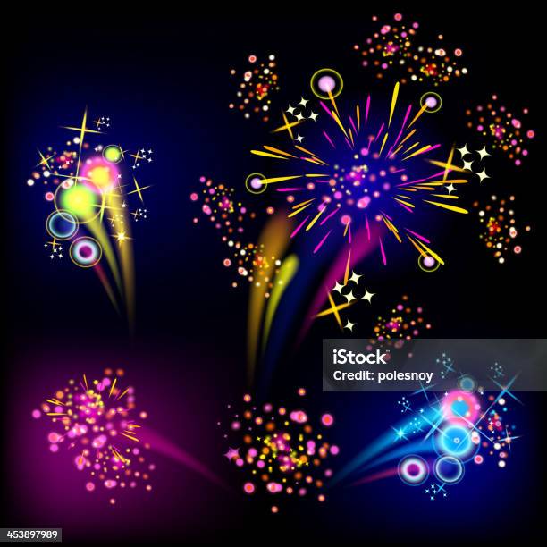Fireworks Stock Illustration - Download Image Now - Abstract, Anniversary, Celebration