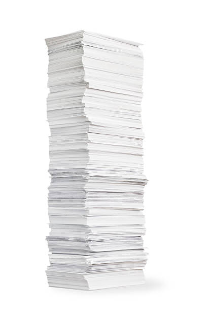 stack of paper - uzun uzunluk stok fotoğraflar ve resimler