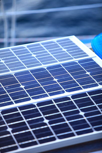 istock solar panels in sailboat. Renewable eco energy 453909297