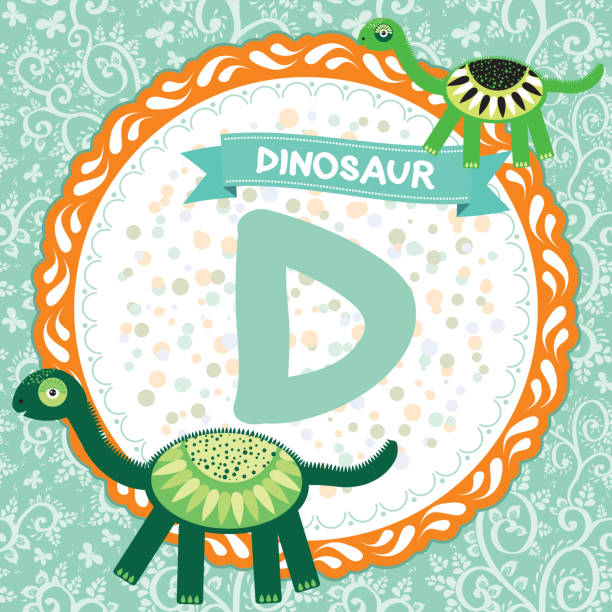 ilustrações de stock, clip art, desenhos animados e ícones de abc animais d é dinossauro.  inglês alfabeto para crianças.  vector - letter d alphabet alphabetical order backgrounds